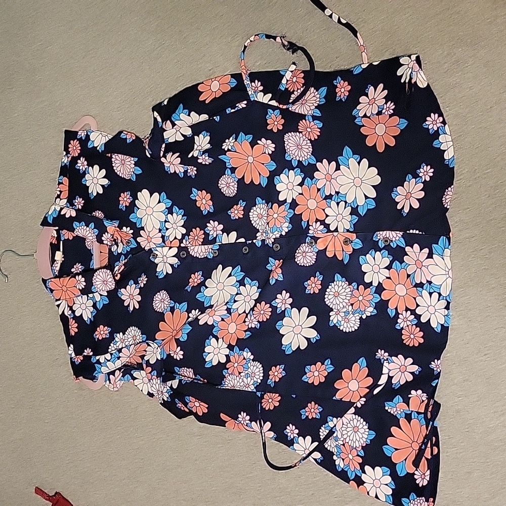 Modcloth blue floral top